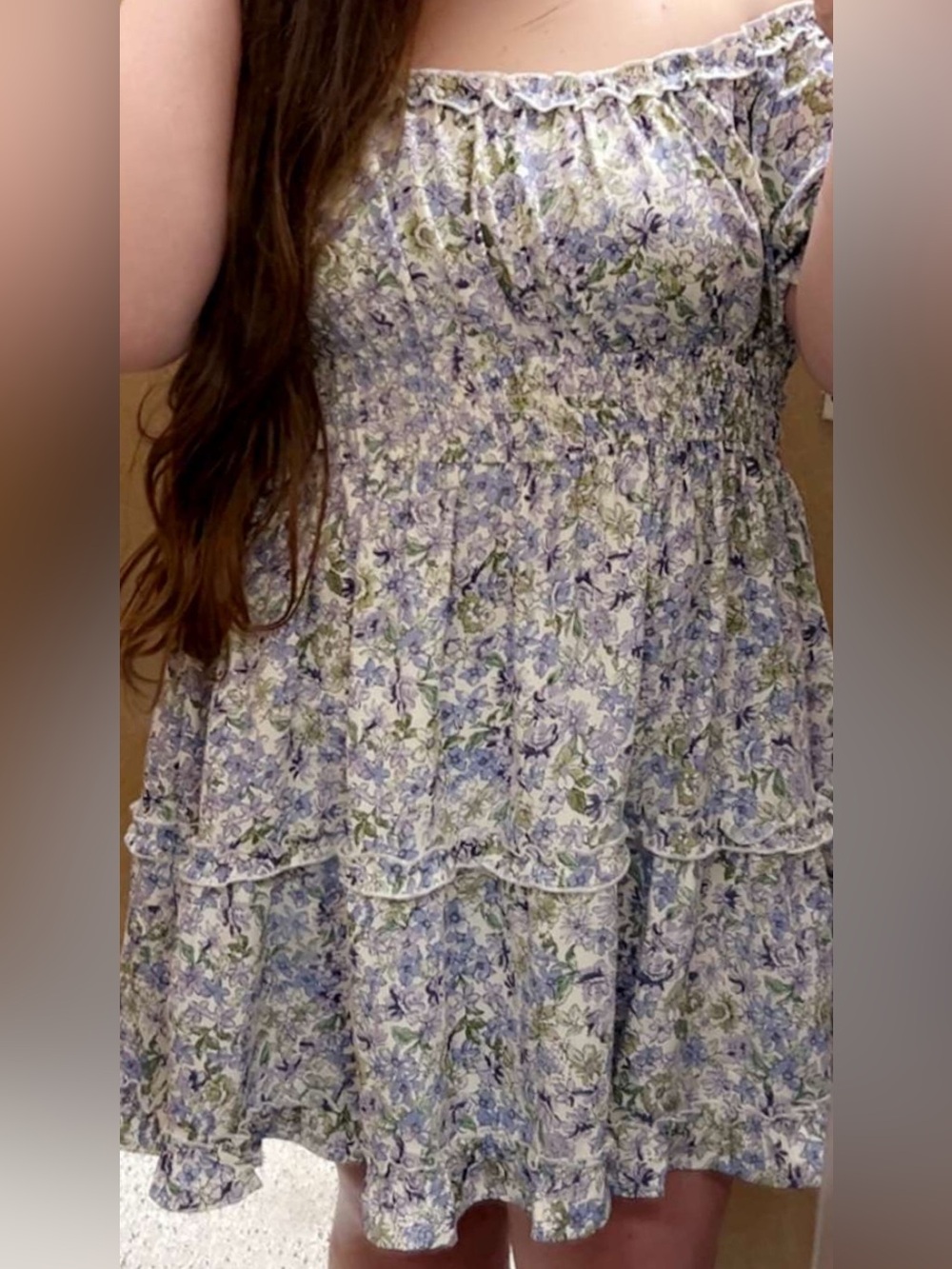 Inspired Hearts Floral Sundress in Lavender, Green, White